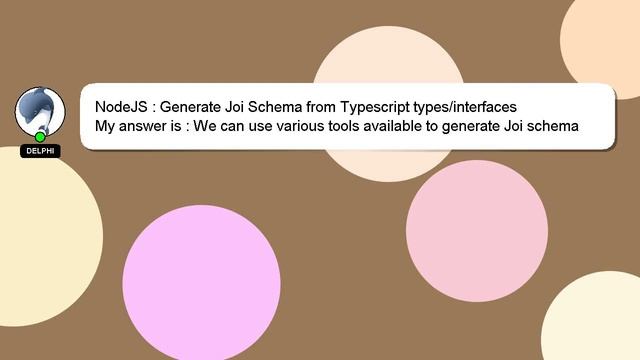 NodeJS : Generate Joi Schema from Typescript types/interfaces смотреть онлайн