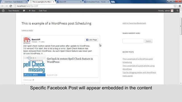 Embed Facebook Posts on WordPress site смотреть онлайн