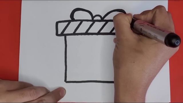 HOW TO DRAW A CUTE GIFT BOX, STEP BY STEP, DRAW easy cute things смотреть онлайн