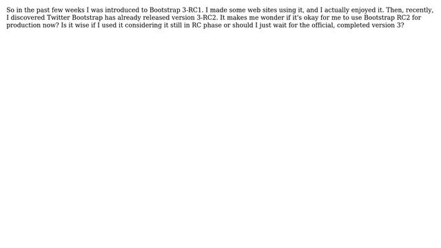 Software Engineering: Is it a good idea to use Twitter Bootstrap 3 for production? смотреть онлайн