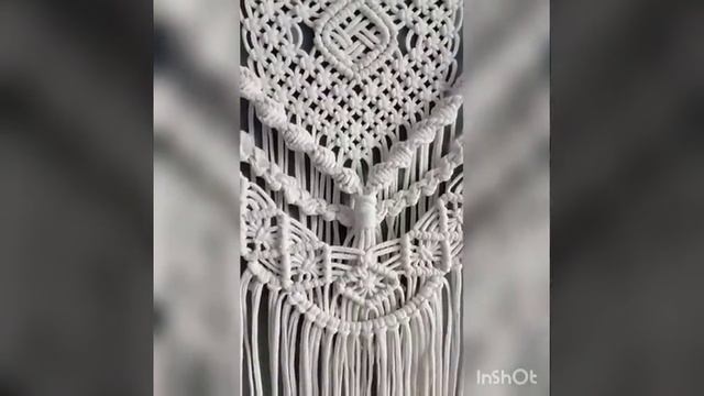 Кипельно-белое ажурное настенное макраме панно. смотреть онлайн