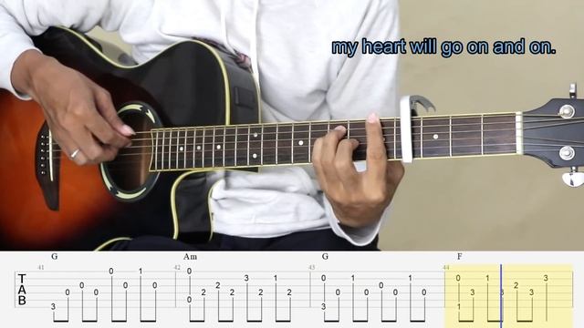 My Heart Will Go On - (Simple arrangement) Fingerstyle Guitar Tutorial TAB смотреть онлайн