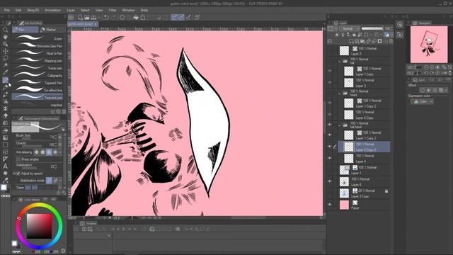 CLIP STUDIO TUTORIAL(Pro/Ex) - Gothic Lolita paper doll : Inking and Animating смотреть онлайн