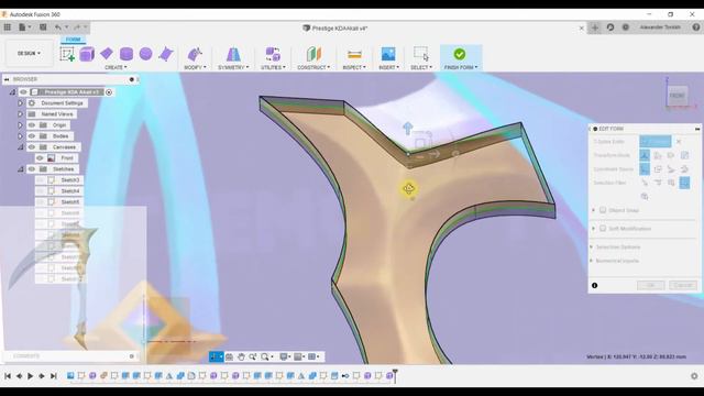 Моделирование Оружия Престижная KDA Акали во Fusion 360 timelaps смотреть онлайн