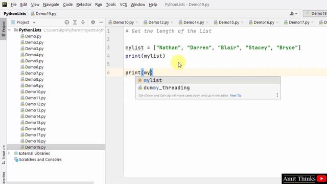 Get the length of a list in Python | len() method | Amit Thinks смотреть онлайн