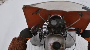 квадроцикл из мотоцикла урал ,тестируем по снегу