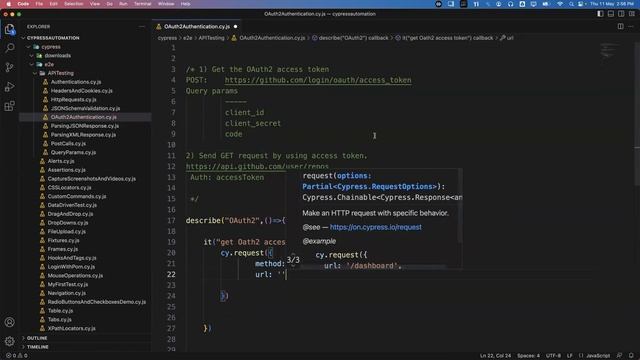 API Testing using Cypress | API Authentications - OAuth 2.0 Authentication-GitHub App | Part 8 смотреть онлайн