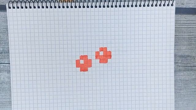 Как рисовать по клеточкам - ВИШНЮ / Рисунки по клеточкам фрукты и ягоды без чёрного Лайк АРТ смотреть онлайн