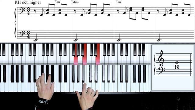 How to Read a Lead Sheet, Chord Chart and Improvise on Piano: Em chord improvisation with inversion смотреть онлайн