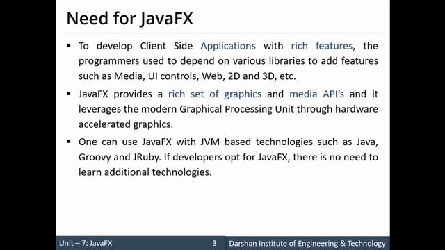 Unit 7: What is JavaFX? смотреть онлайн