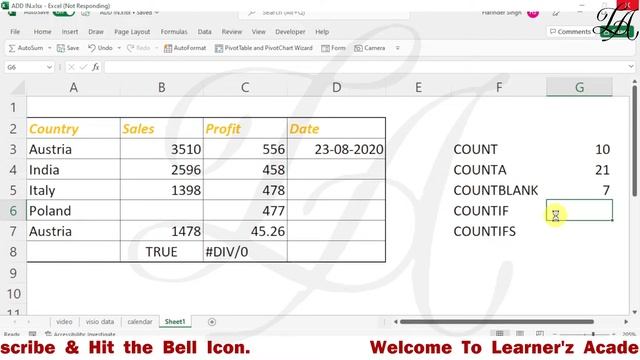 TOP 5 Excel Formulas -- COUNT, COUNTA,COUNTBLANK ,COUNTIF, COUNTIFS | Excel Formula in Hindi смотреть онлайн