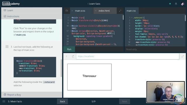 Learn SASS Mixins and the & Selector CodeCademy смотреть онлайн
