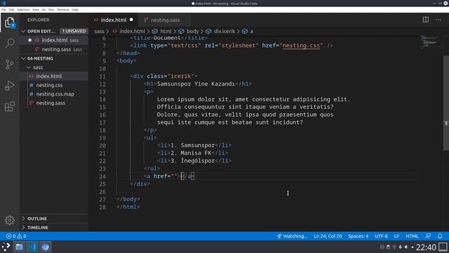 SASS ve SCSS'te Nesting (İç İçe Seçiciler) Kullanımı смотреть онлайн