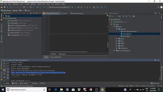 How to generate the SHA1 fingerprint certificate in Android Studio for google API's смотреть онлайн