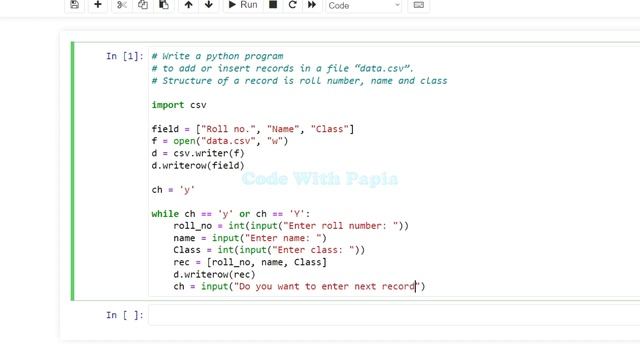 CSV file handling to write a python program to add or insert records in a file data.csv смотреть онлайн