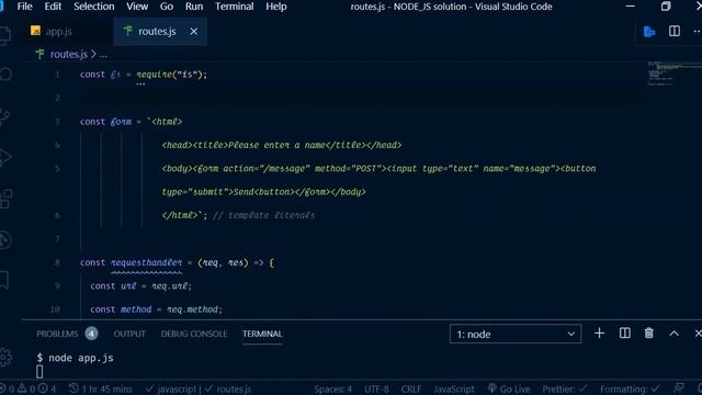 NODE JS - Creating a simple form and writing to a file (Task 1) смотреть онлайн