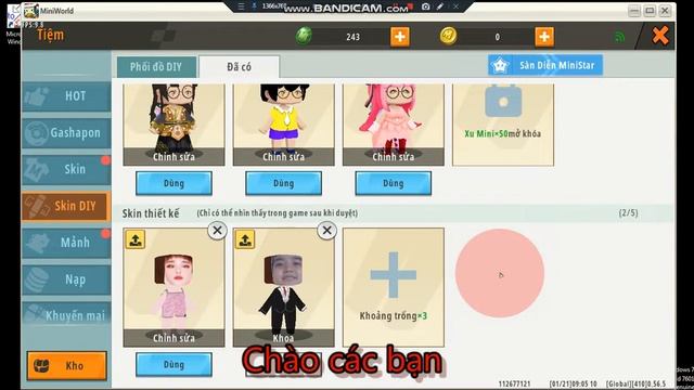 Tặng skin slenderman| Mini World смотреть онлайн