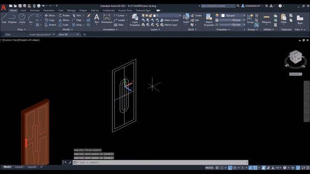 AutoCAD House Design | AutoCAD 3D Door Design | AutoCAD 2021 Tutorial смотреть онлайн