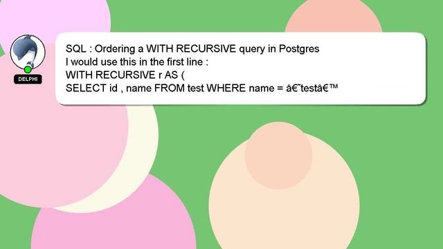 SQL : Ordering a WITH RECURSIVE query in Postgres смотреть онлайн