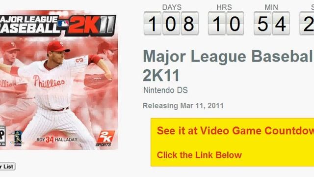 Major League Baseball 2K11 DS Countdown смотреть онлайн