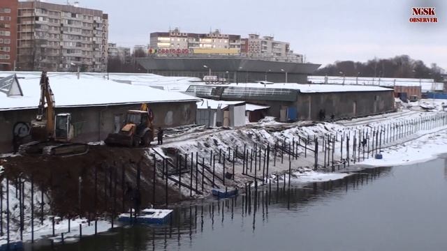 Ногинск. Строительство набережной. 24-26 декабря 2020 года. смотреть онлайн