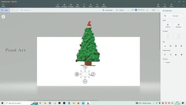 Windows 10 Paint 3d Tutorial : Paint3d Christmas ??tree 3d model making and decoration with ? ?? смотреть онлайн