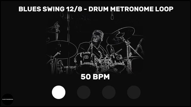 Blues Swing 12/8 | Drum Metronome Loop | 50 BPM смотреть онлайн