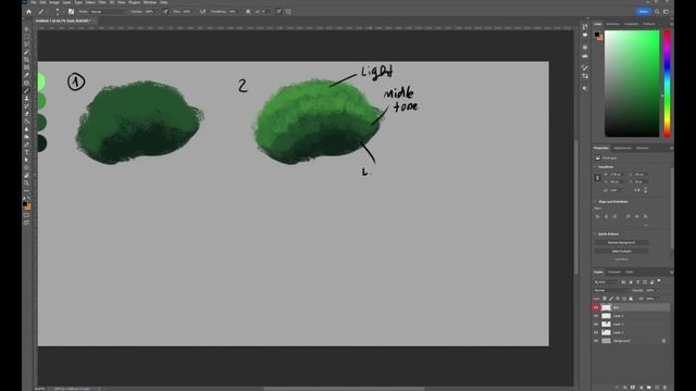 How To Paint Bushes and Foliage (For Beginners) - Digital Painting Process | Photoshop Tutorial смотреть онлайн