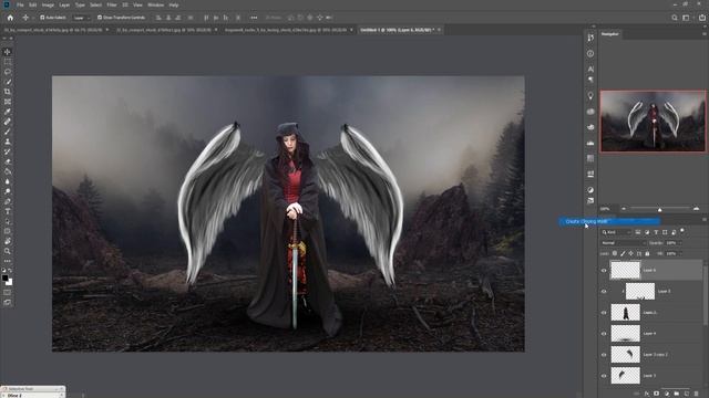 Angle With Sword Photoshop Manipulation And Digital Art Tutorial смотреть онлайн