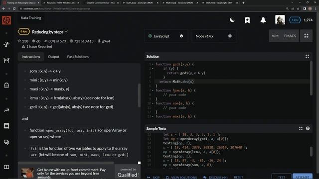 Codewars 6 kyu Reducing by Step Javascript смотреть онлайн