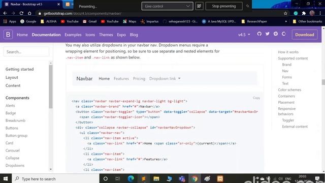 Getting started with Bootstrap 4.5 (Navbar) смотреть онлайн