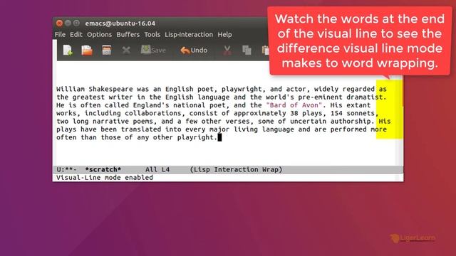 Emacs - line wrapping, visual line mode and line truncation смотреть онлайн