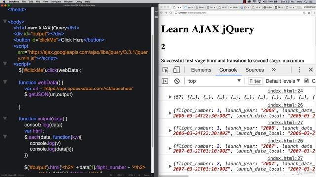 JSON+AJAX+API 0507 jQuery Mulitple Items API смотреть онлайн