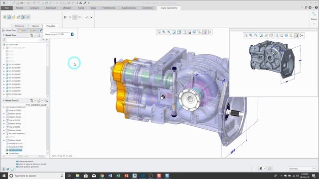Creo Parametric - Copy Geometry Feature | Top Down Design смотреть онлайн