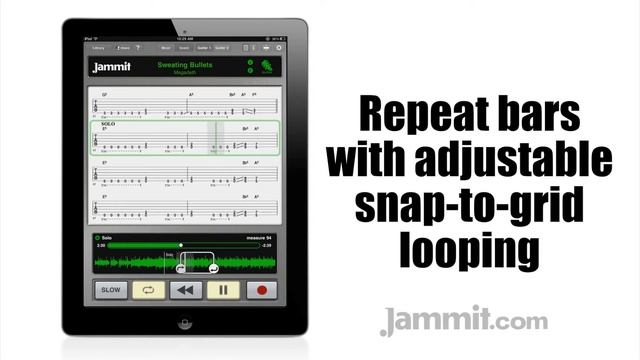Jammit ipad iphone app Megadeth Video Sweating Bullets "learn to play guitar" смотреть онлайн