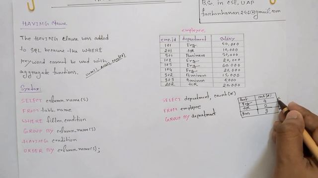 Lec: 82 | HAVING Clause | SQL | DBMS | Bangla Tutorial смотреть онлайн