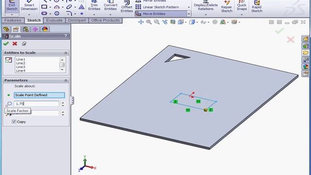 22 SOLIDWORKS tutorial sketch ( Scale Entities ) смотреть онлайн