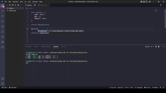 Javascript: Adding a key/value pair to an object смотреть онлайн