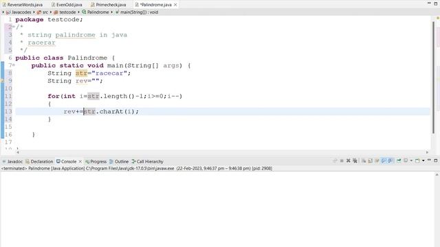 string palindrome java program | interview coding | let's code смотреть онлайн
