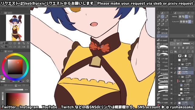 【イラストの完成まで】原神 - シャンリン【REAL TIME - DIGITAL PAINTING】Genshin Impact Xiangling смотреть онлайн