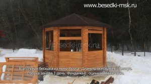 8-угольная беседка из бруса с диаметром основания 4 метра в Можайске