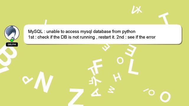 MySQL : unable to access mysql database from python смотреть онлайн
