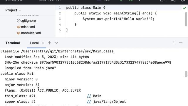 ООП / 1 / Hello world, Bytecode смотреть онлайн