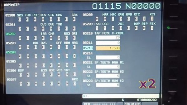 Fanuc parameter 5200#5 (PCP), 5213. Влияние параметров на G84, жесткое нарезание резьбы с выводом.