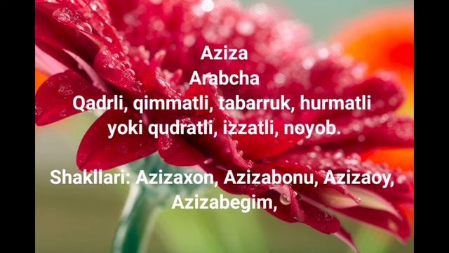 Aziza Ismining Maʼnosi #aziza