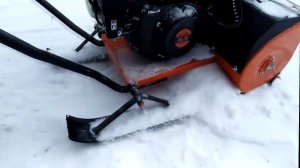 Снегоуборщик с колёс на лыжи