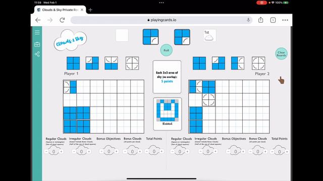 Clouds & Sky (2023 BoardGameGeek 2-Player Contest)