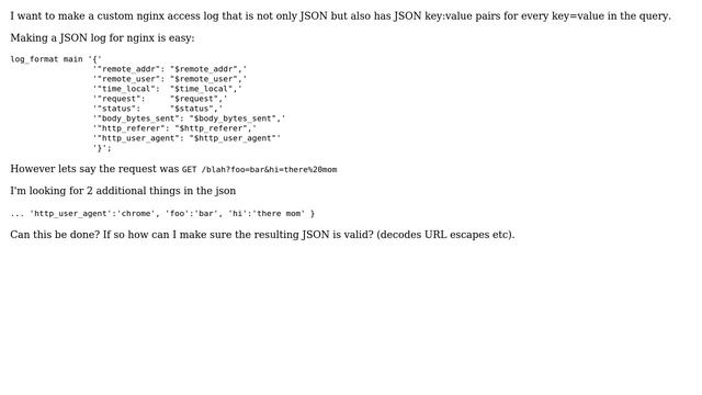DevOps & SysAdmins: nginx access log as json with query string key value pairs смотреть онлайн