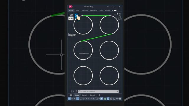 Tangent, Perpendicular - AutoCAD Tutorial #architecture #architect #design смотреть онлайн