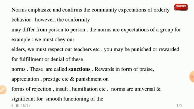 Basic Sociology Concepts : Values & Norms